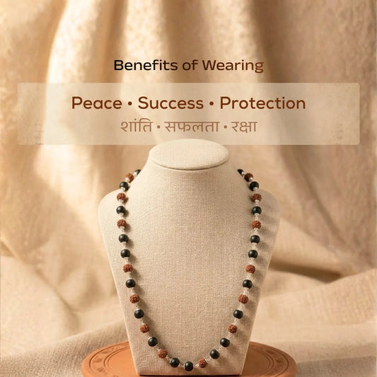 Natural Karungali Rudraksha Malai (Ebony Wood Mala)
