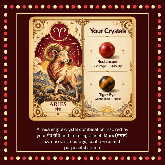 Natural Aries (मेष राशि) Red Jasper & Tiger Eye Zodiac Bracelet – Lab Certified Stones with FREE Raw Selenite Plate