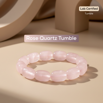 Natural Rose Quartz Tumble Bracelet