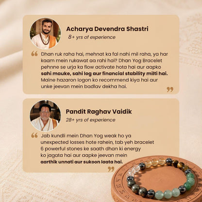 Natural Dhan Yog Bracelet + Sri Yantra Selenite Charging Plate