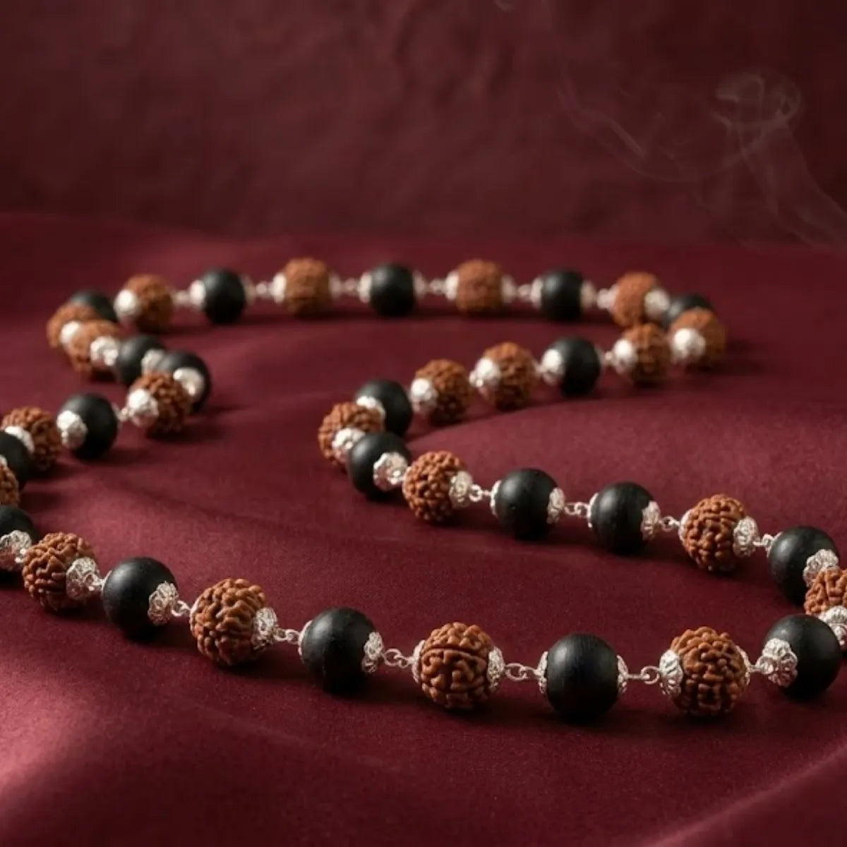 Natural Karungali Rudraksha Malai (Ebony Wood Mala)