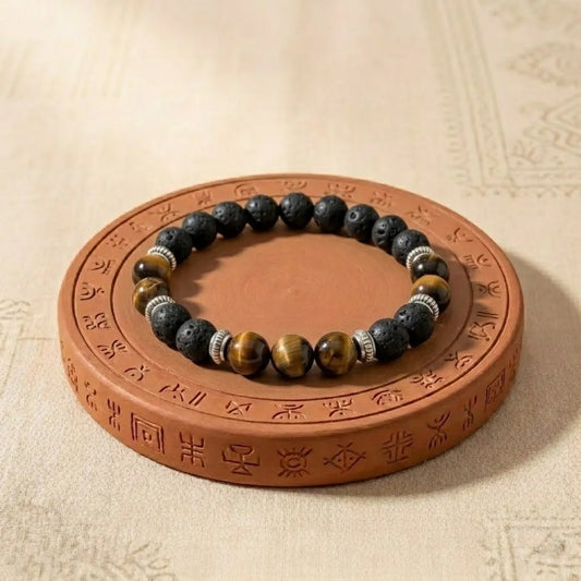Natural Lava Tiger Eye Bracelet