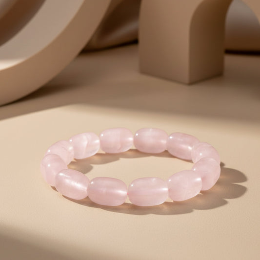 Natural Rose Quartz Tumble Bracelet