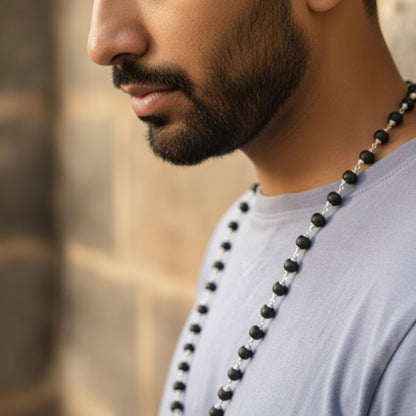 Natural Karungali Malai Ebony Wood (Silver Finish)