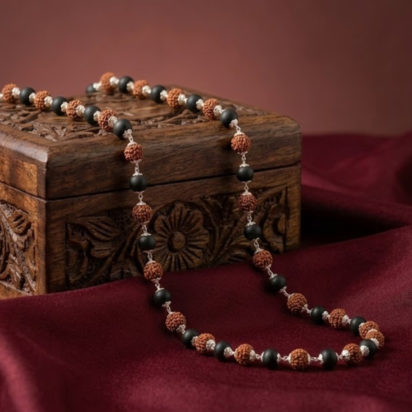 Natural Karungali Rudraksha Malai (Ebony Wood Mala)