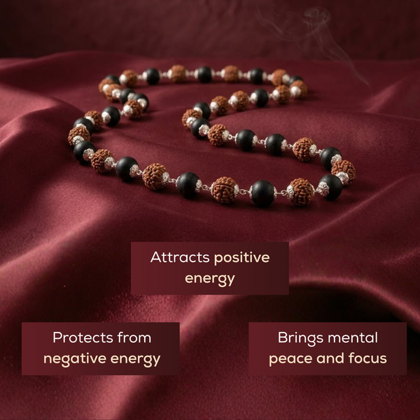 Natural Karungali Rudraksha Malai (Ebony Wood Mala)