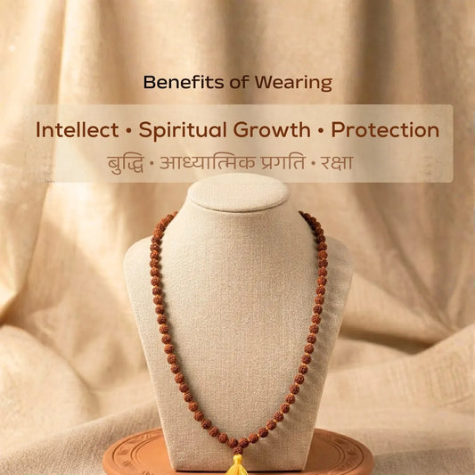Natural 5 Mukhi Rudraksha Mala (Nepal Origin)