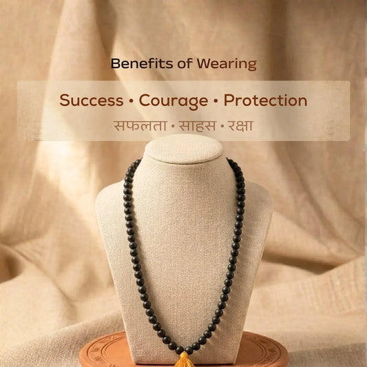 Natural Karungali Malai 108+1 Beads (Ebony Wood Mala)