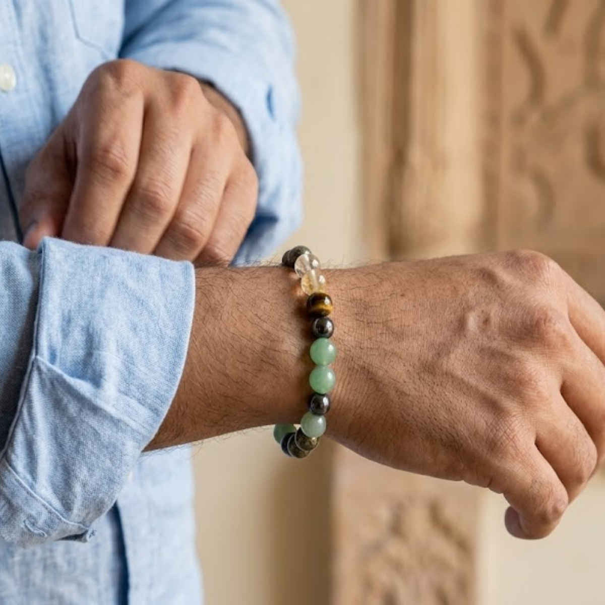 Natural Dhan Yog Bracelet + Sri Yantra Selenite Charging Plate