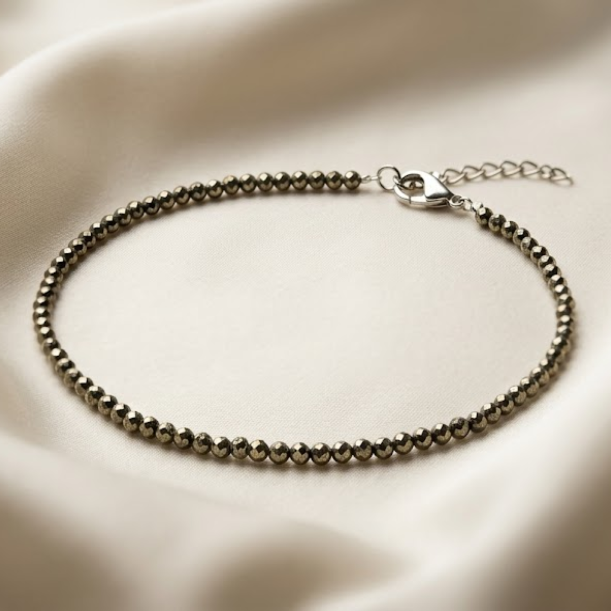Natural Pyrite Anklet - Akshmala.in