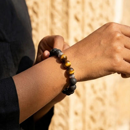 Natural Lava Tiger Eye Bracelet