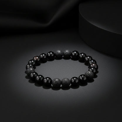 Natural Lava Garnet Bracelet