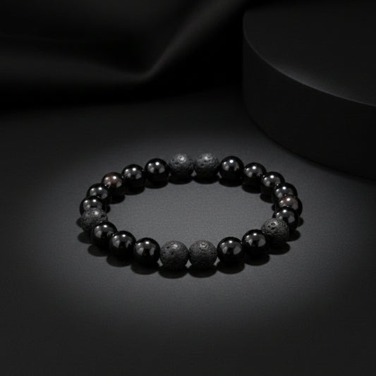 Natural Lava Garnet Bracelet