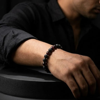 Natural Lava Garnet Bracelet