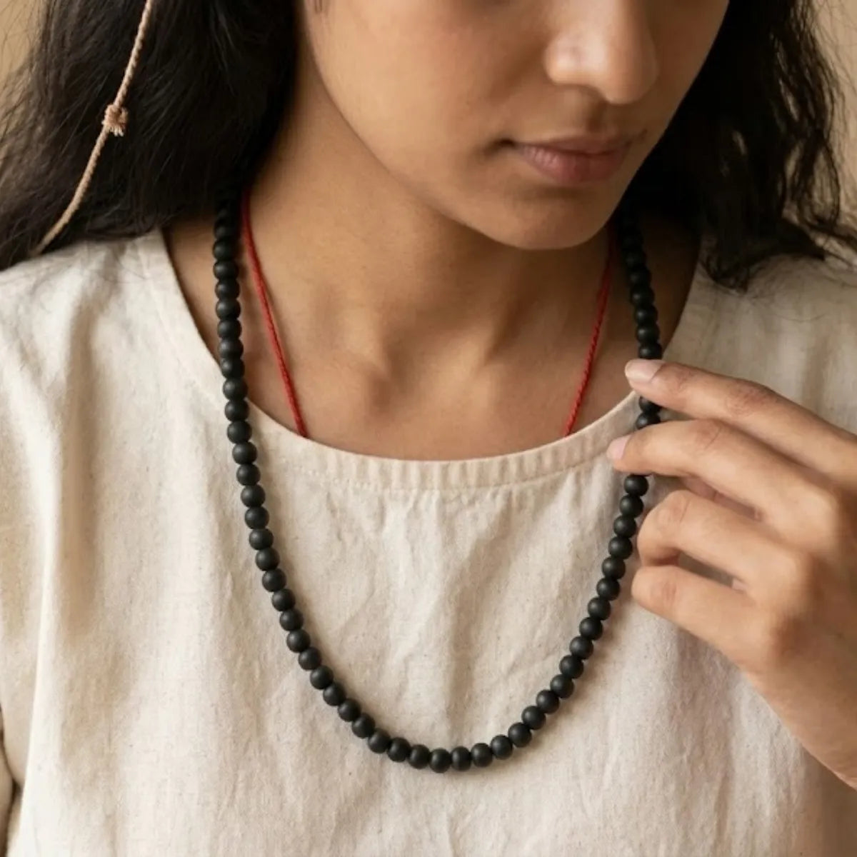 Natural Karungali Malai 108+1 Beads (Ebony Wood Mala)