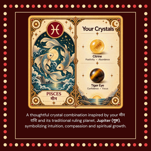 Natural Pisces (मीन राशि) Citrine & Tiger Eye Zodiac Bracelet – Lab Certified Stones with FREE Raw Selenite Plate