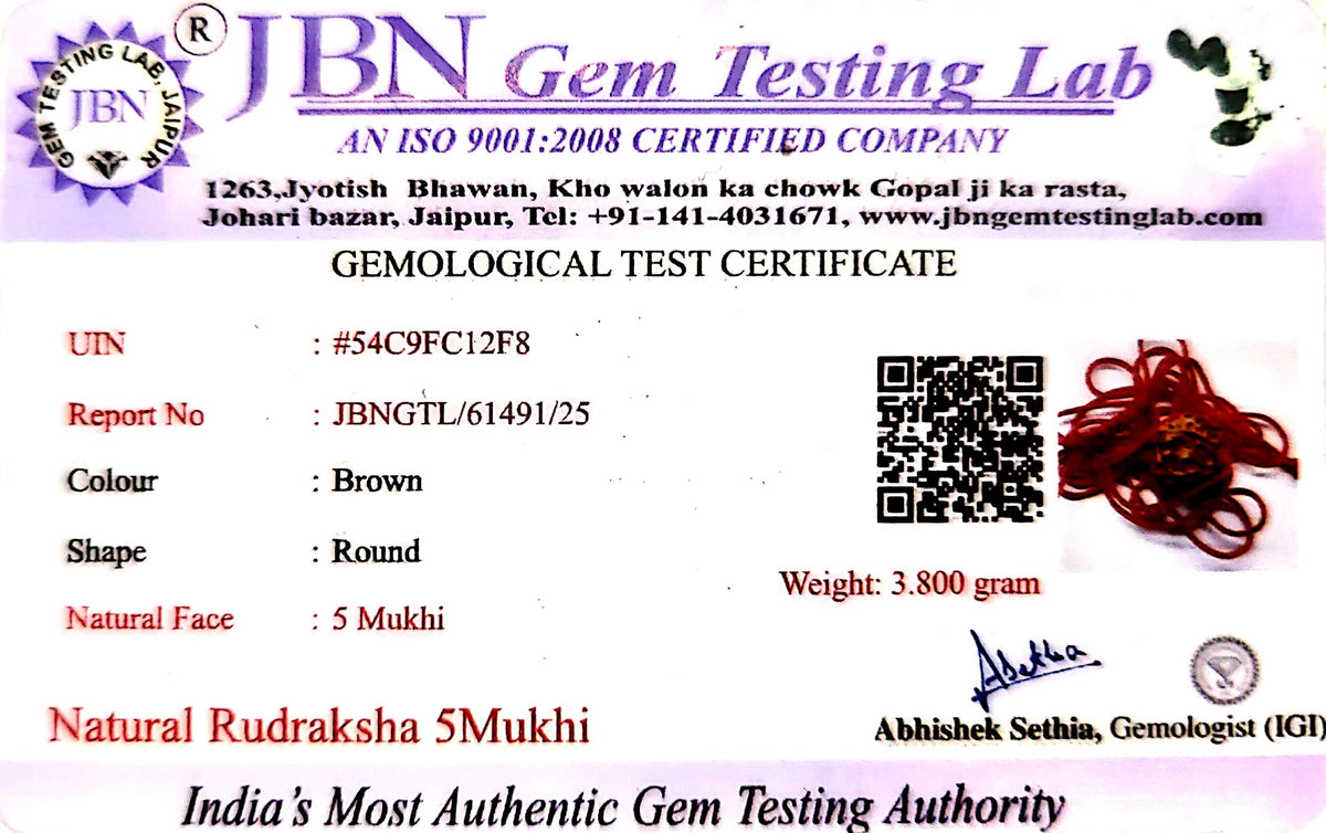 Lab Authenticity Certificate
