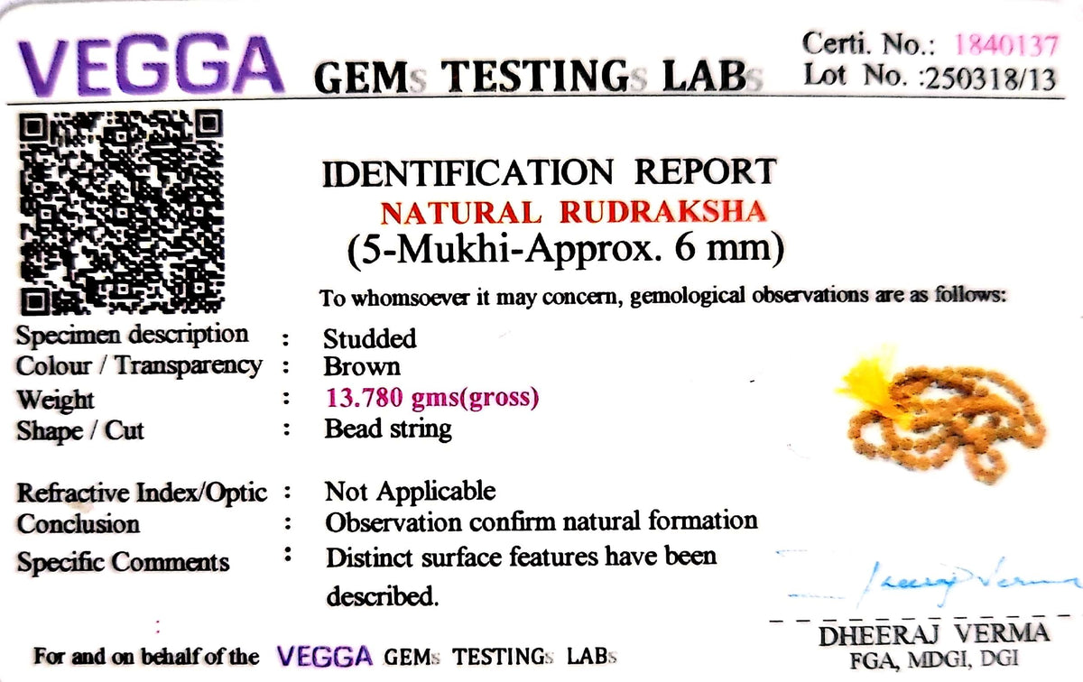 Lab Authenticity Certificate
