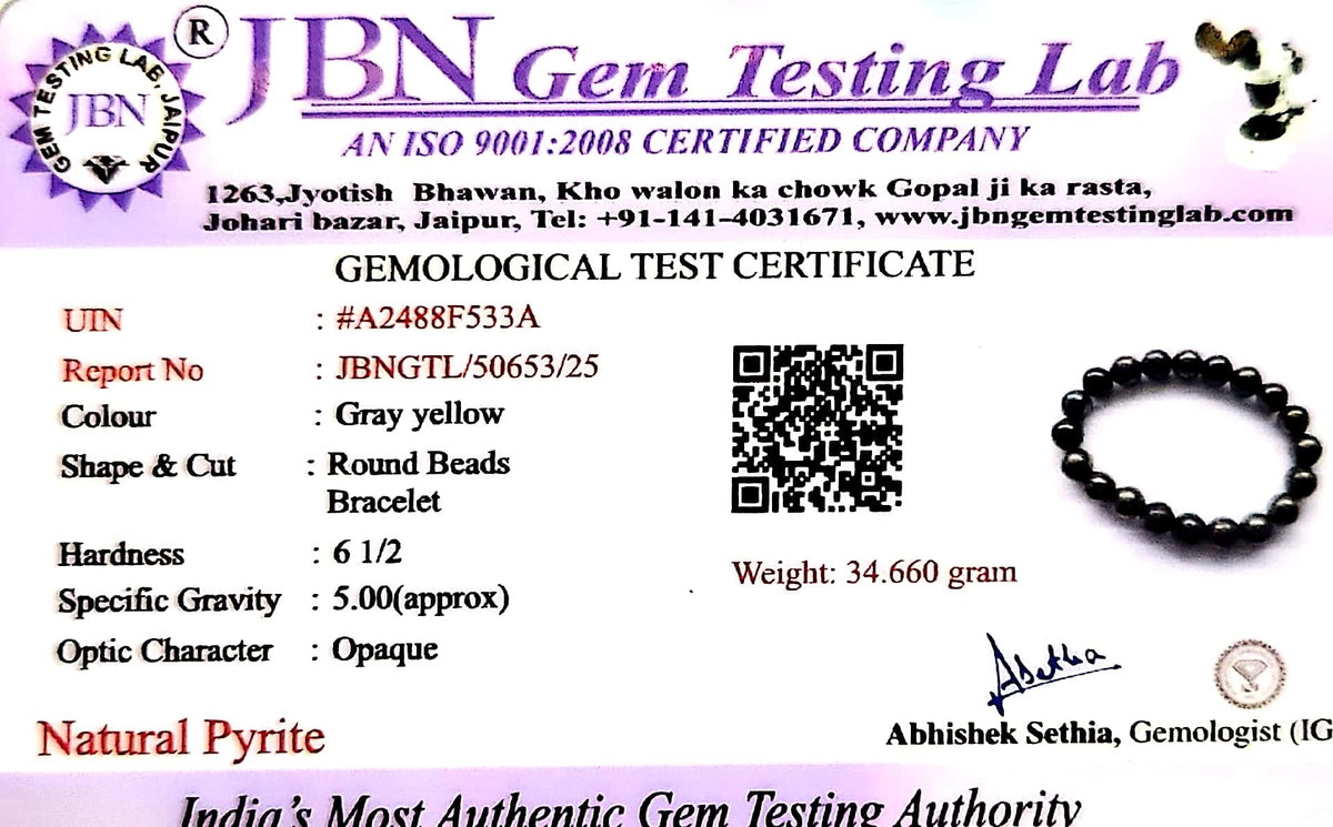 Lab Authenticity Certificate