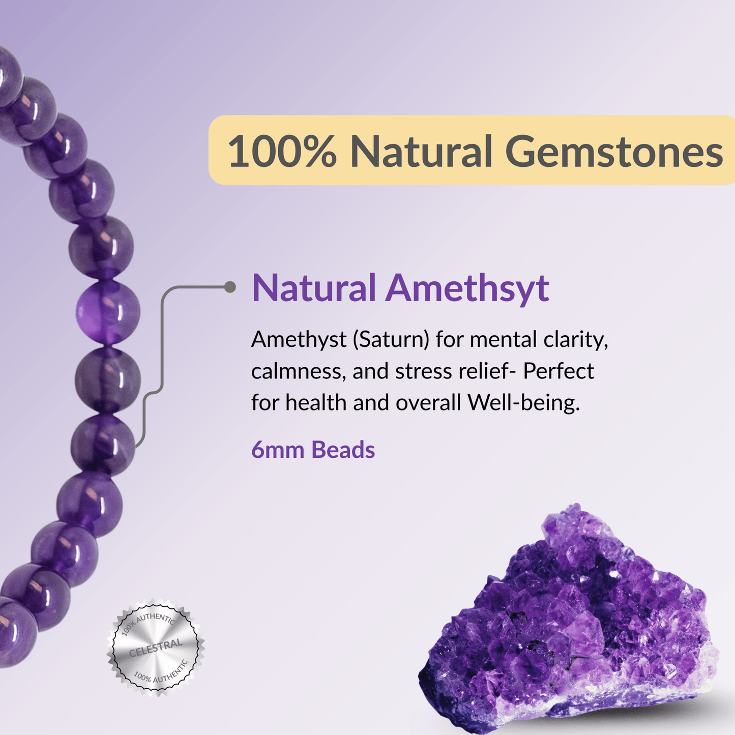Natural Amethyst Bracelet - Akshmala.in