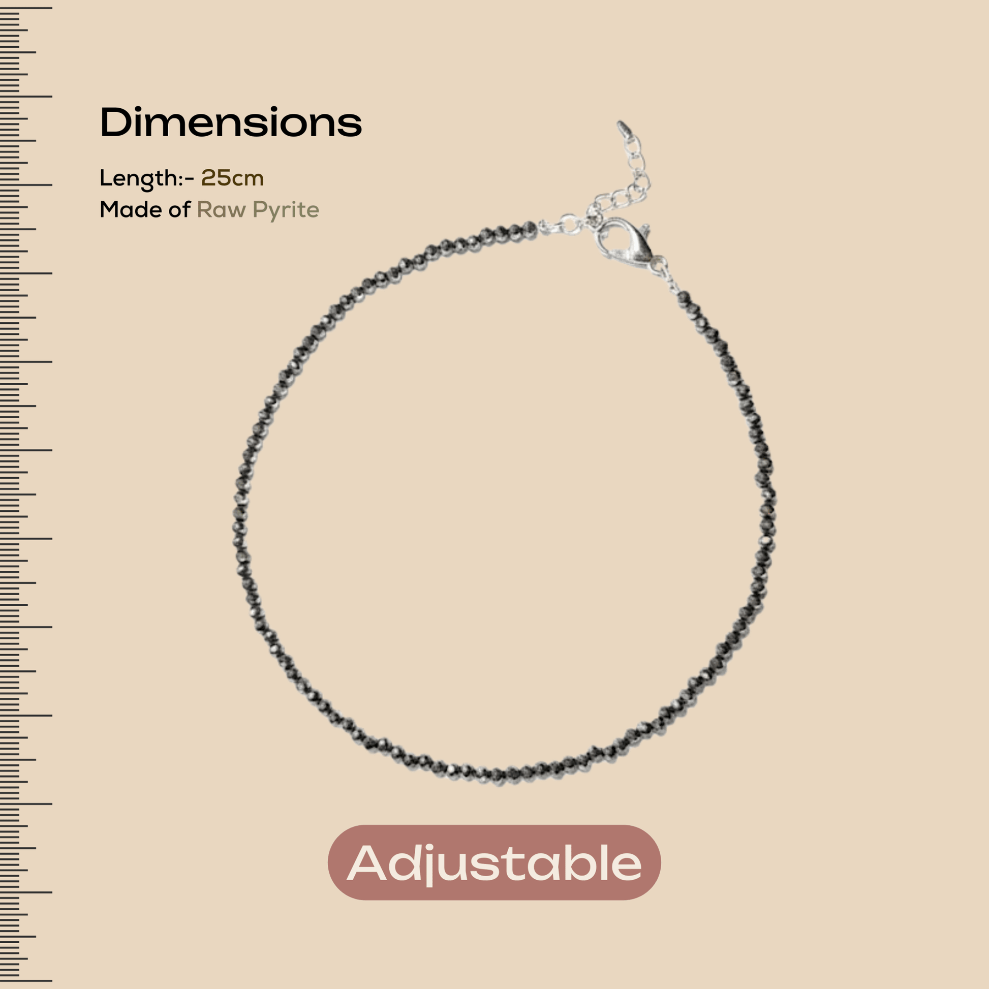 Natural Pyrite Anklet + Pyrite Bracelet Combo - Akshmala.in