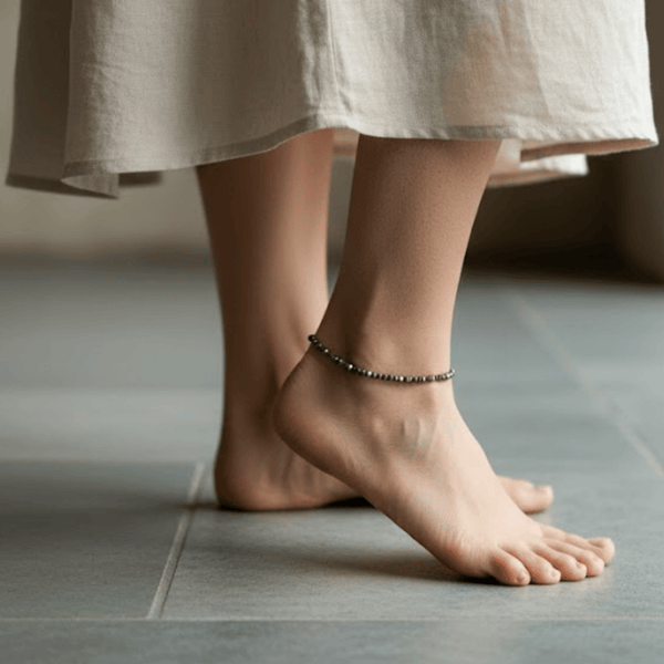 Natural Pyrite Anklet + Pyrite Bracelet Combo - Akshmala.in