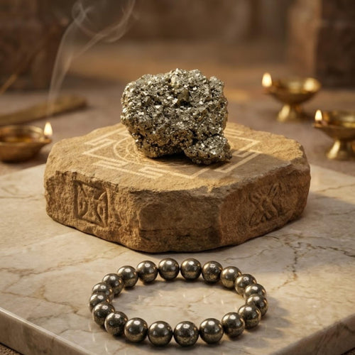 Natural Raw Pyrite(300 - 400gms) + Pyrite Bracelet Combo - Akshmala.in
