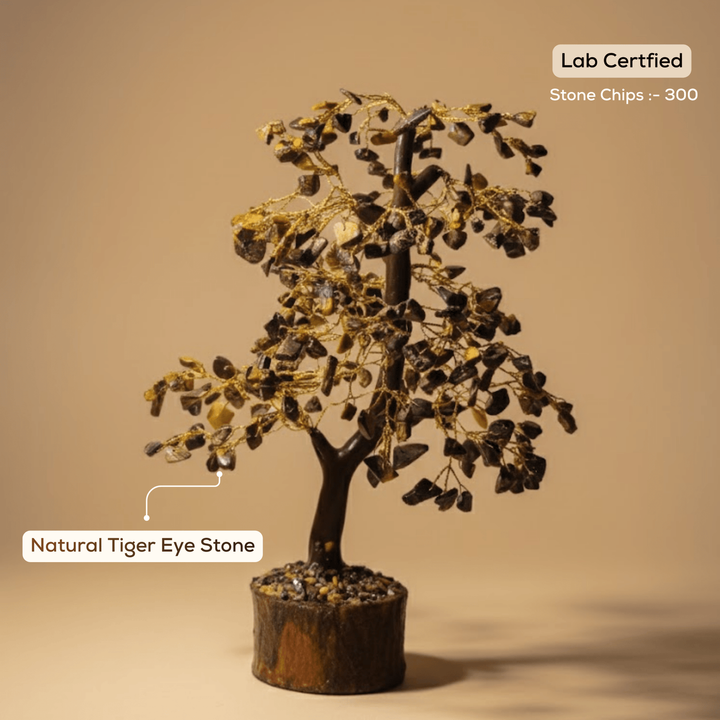 Natural Tiger Eye Stone Tree - Akshmala.in